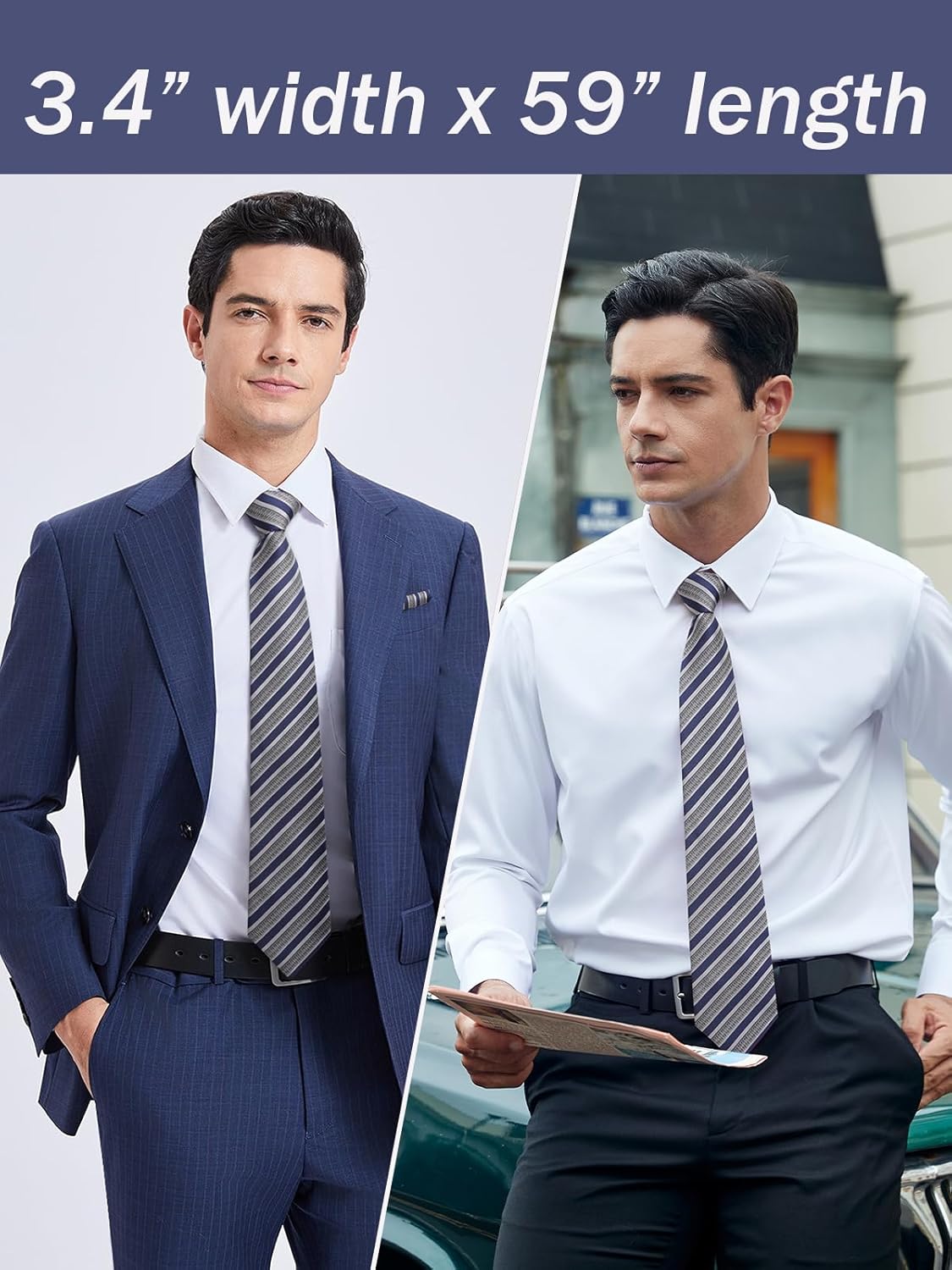 Men's Stripe Tie & Pocket Squa - Handkerchief Cotton Men ulasan dan harga