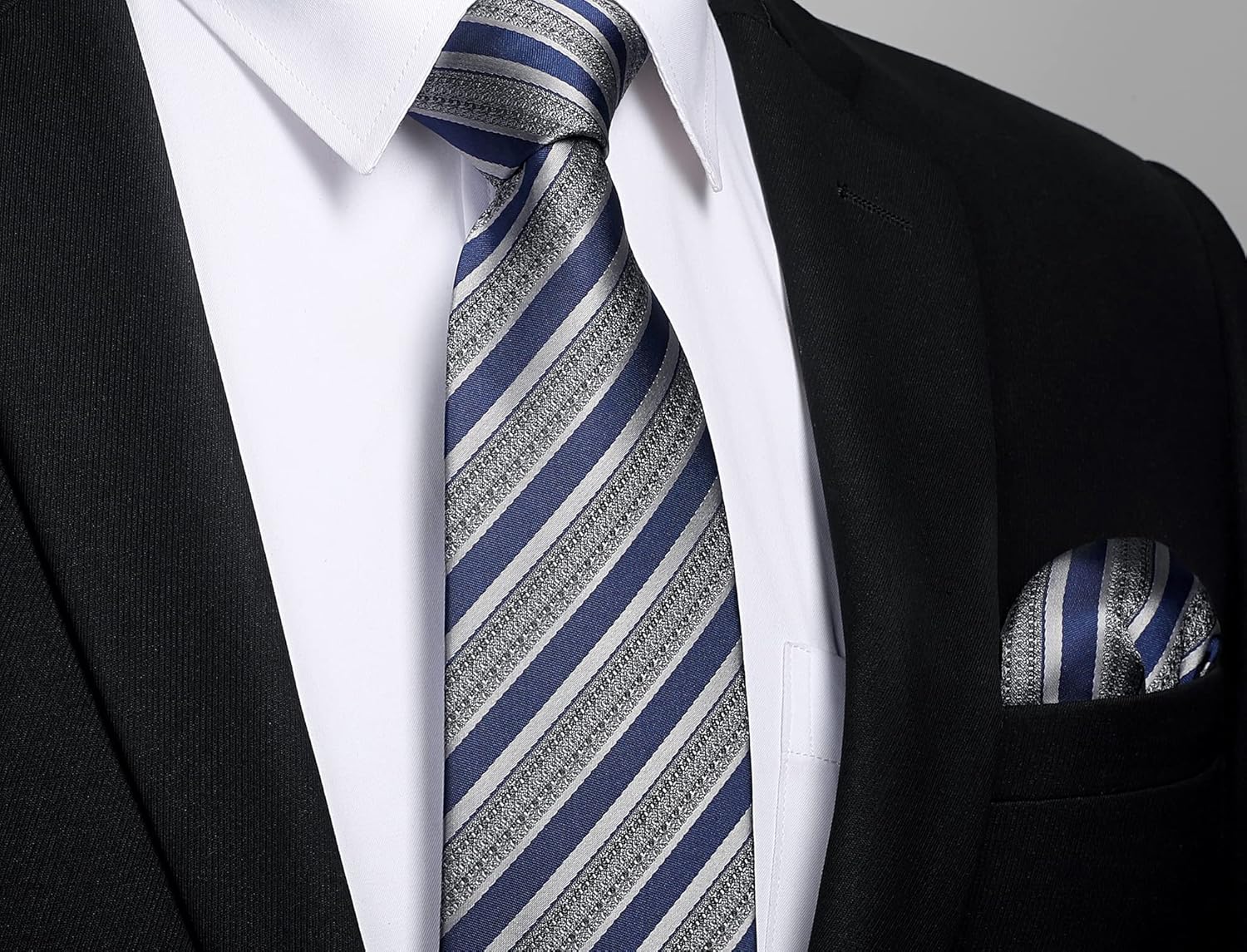 Men's Stripe Tie & Pocket Squa - Handkerchief Cotton Men ulasan dan harga