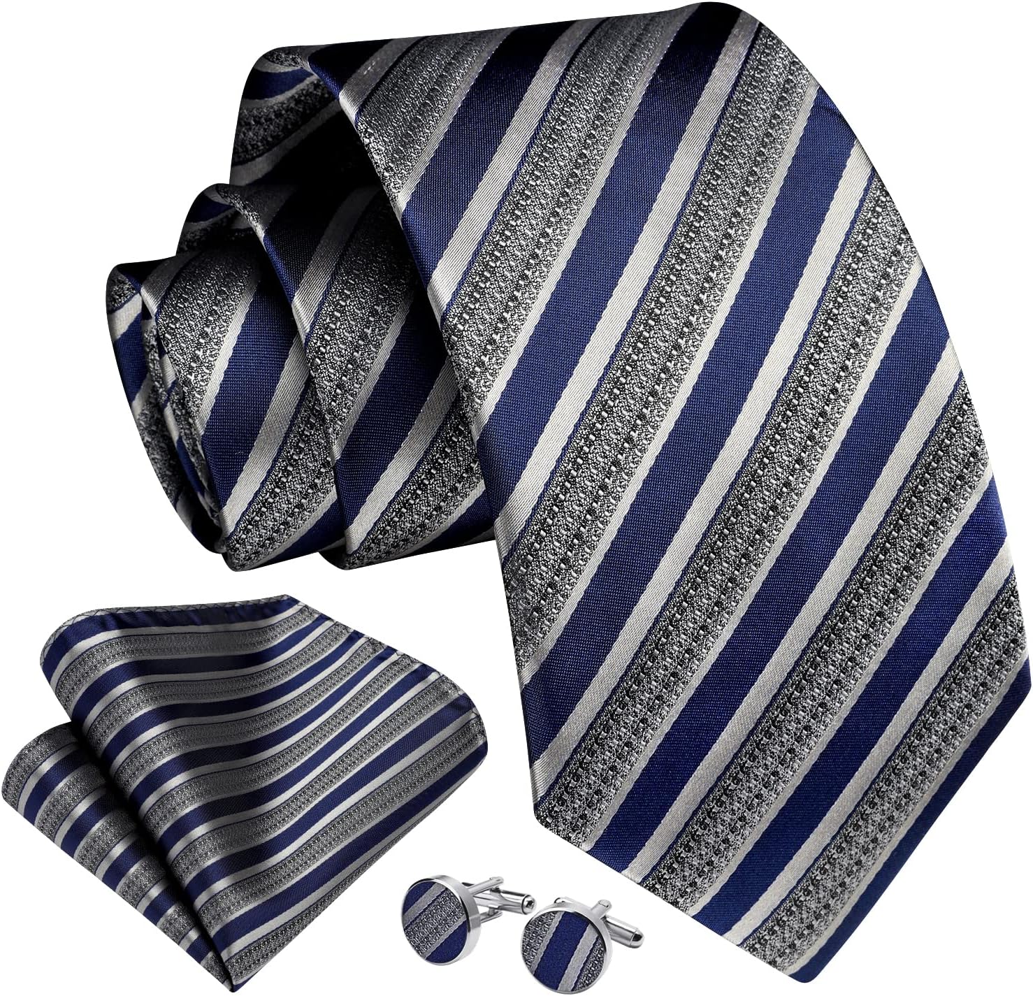 Men's Stripe Tie & Pocket Squa - Handkerchief Cotton Men ulasan dan harga