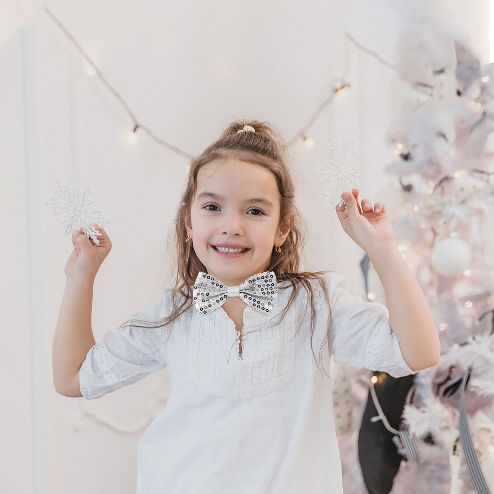 5Pcs Sequin Bow Ties for Kids  - Bow Tie Pre Tied ulasan dan harga