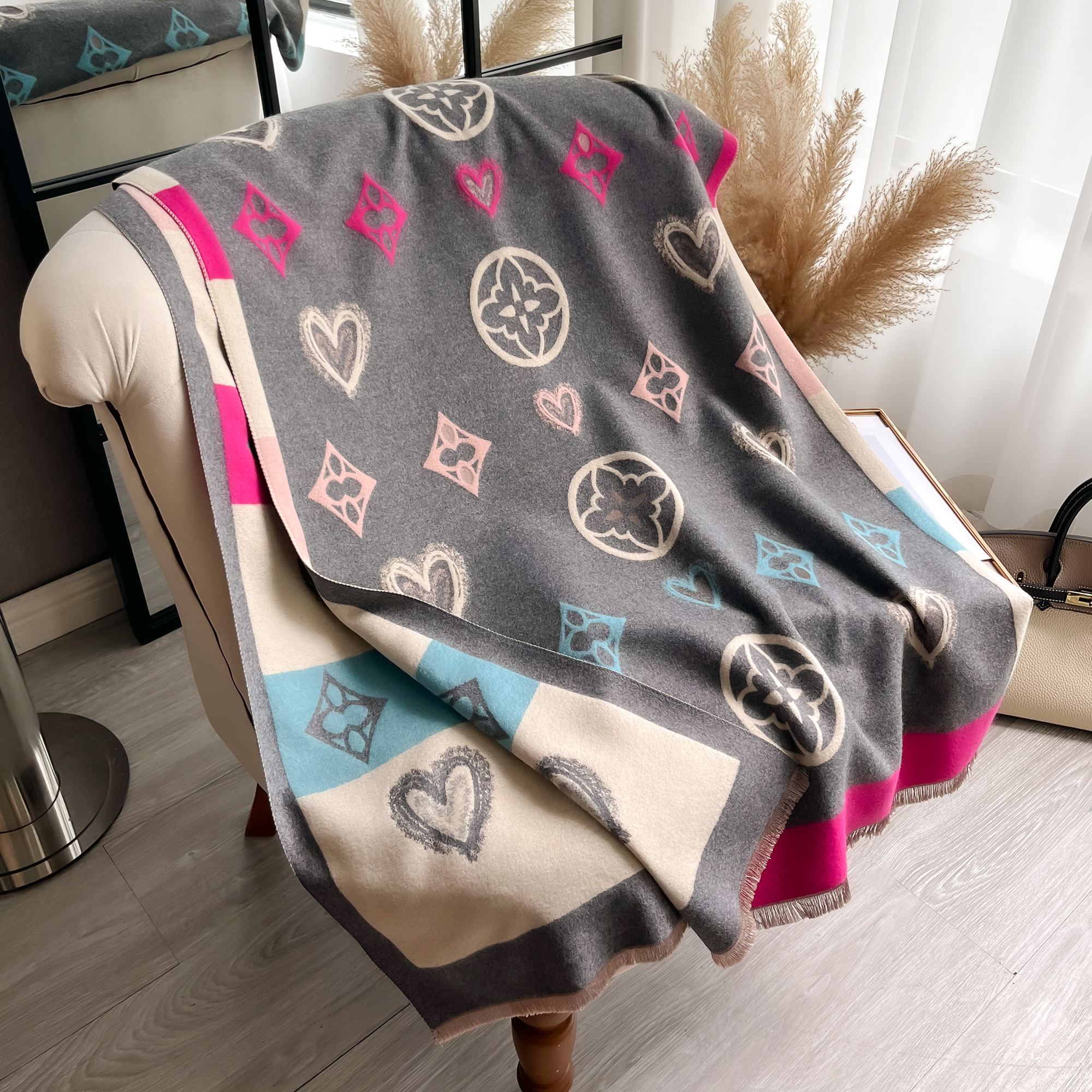 Luxury Cashmere Love Scarf Win - Woven Scarf Blanket ulasan dan harga