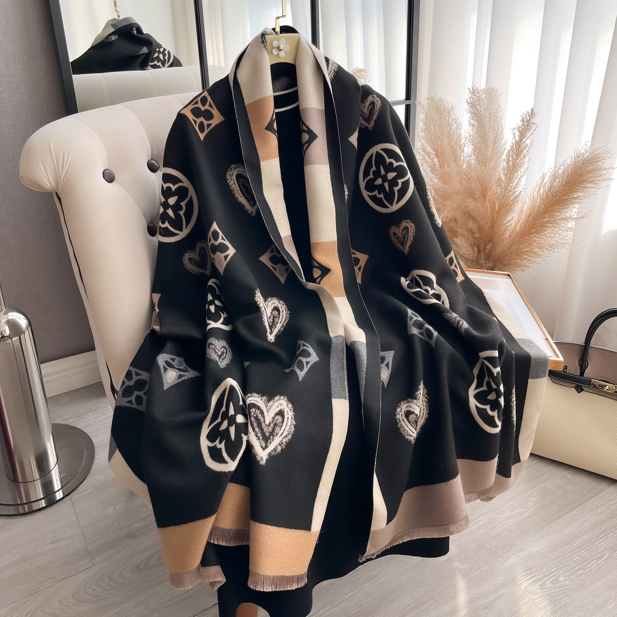 Luxury Cashmere Love Scarf Win - Woven Scarf Blanket ulasan dan harga