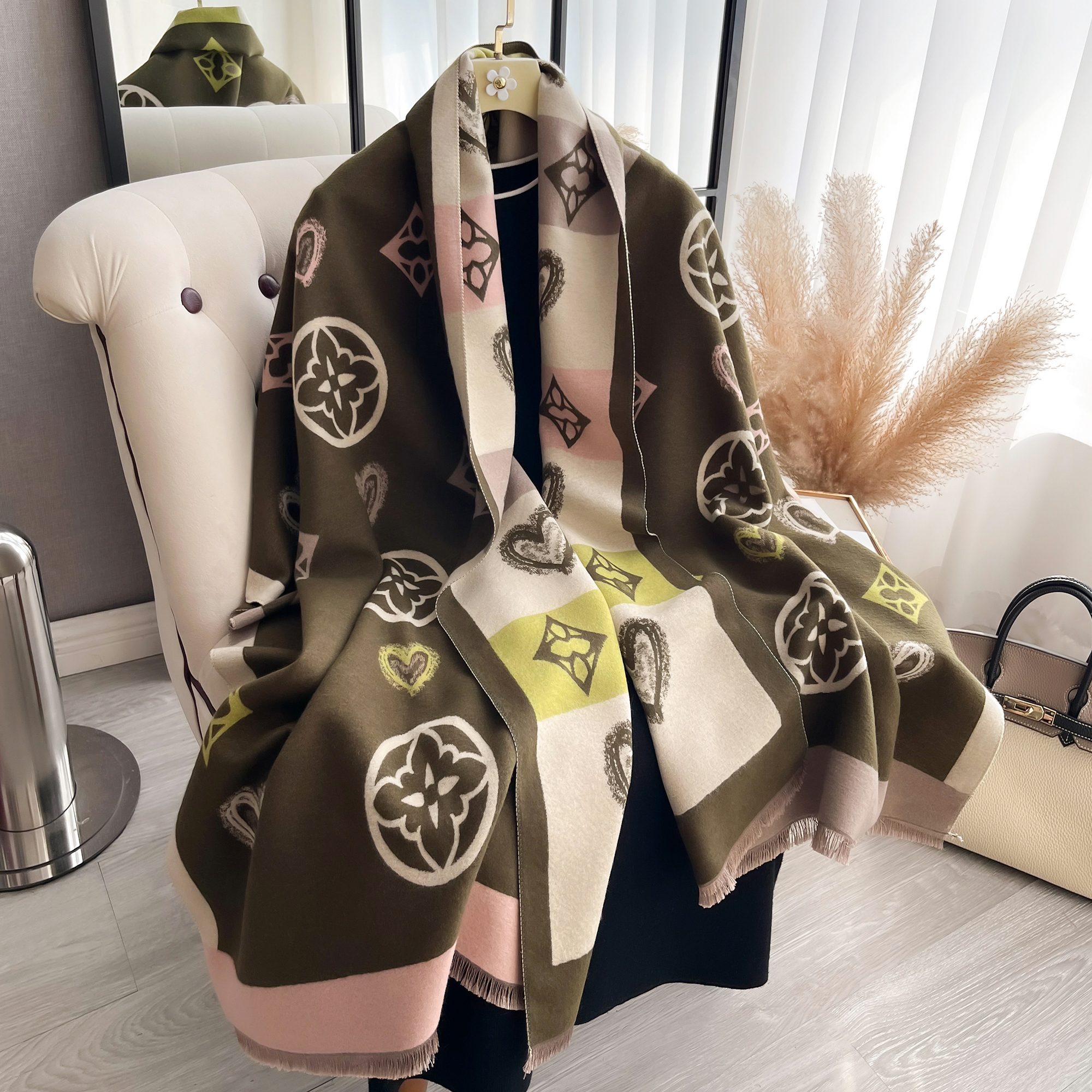 Luxury Cashmere Love Scarf Win - Woven Scarf Blanket ulasan dan harga