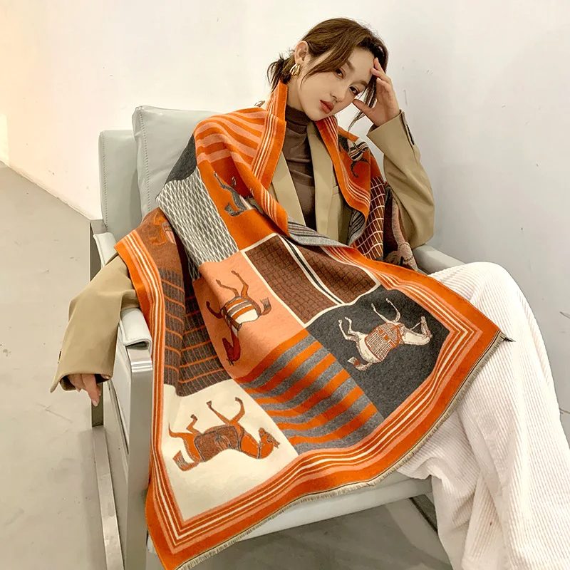 2024 New Luxury Winter Cashmer - Woven Scarf Blanket ulasan dan harga