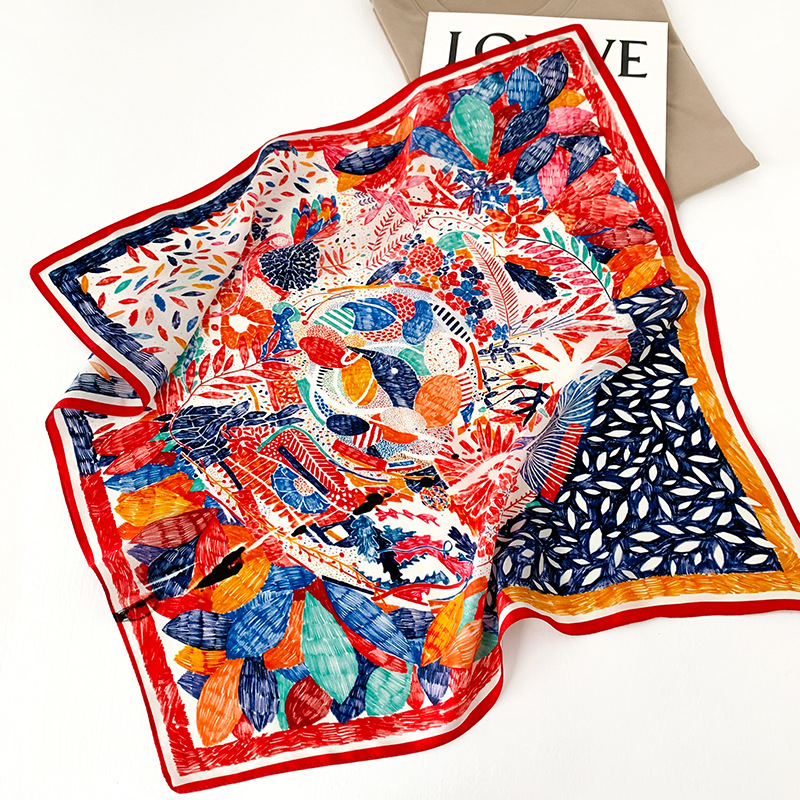 53cm Square Silk Scarf Women N - Silk Neck Scarf ulasan dan harga