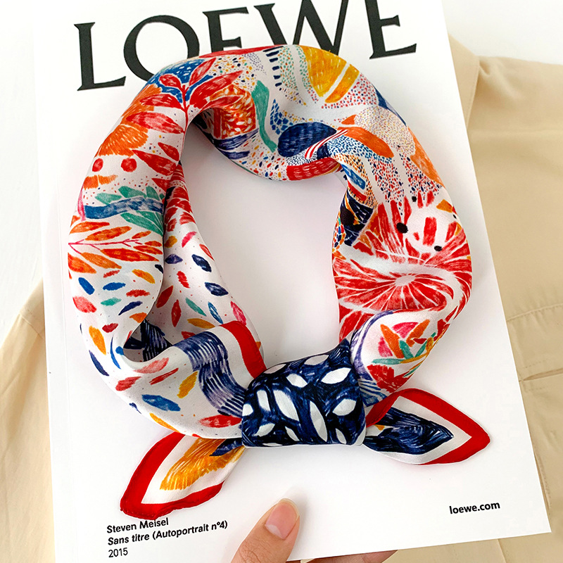 53cm Square Silk Scarf Women N - Silk Neck Scarf ulasan dan harga