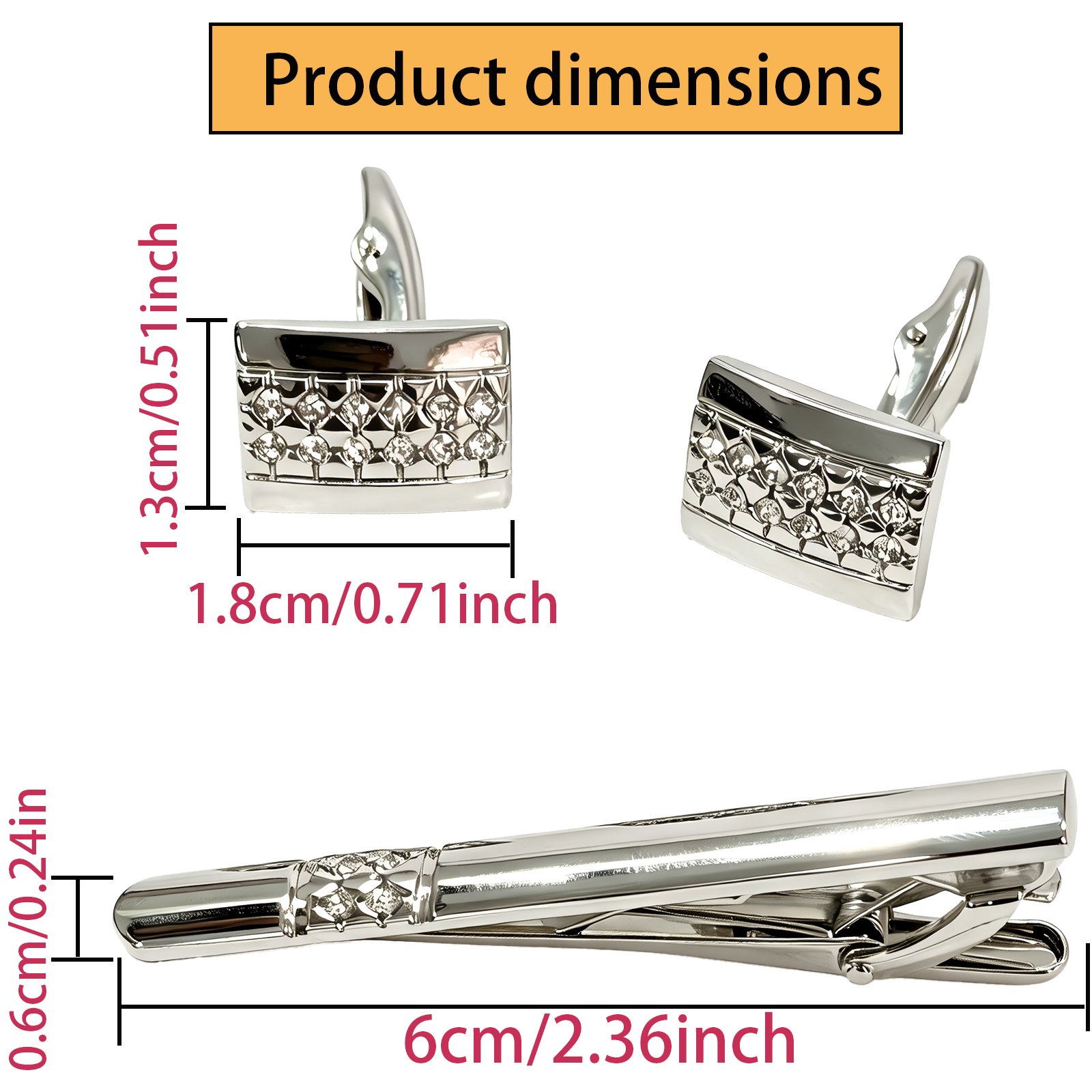 Mens Cufflinks & Tie Clip Set  - Tie Bar Set Gift ulasan dan harga