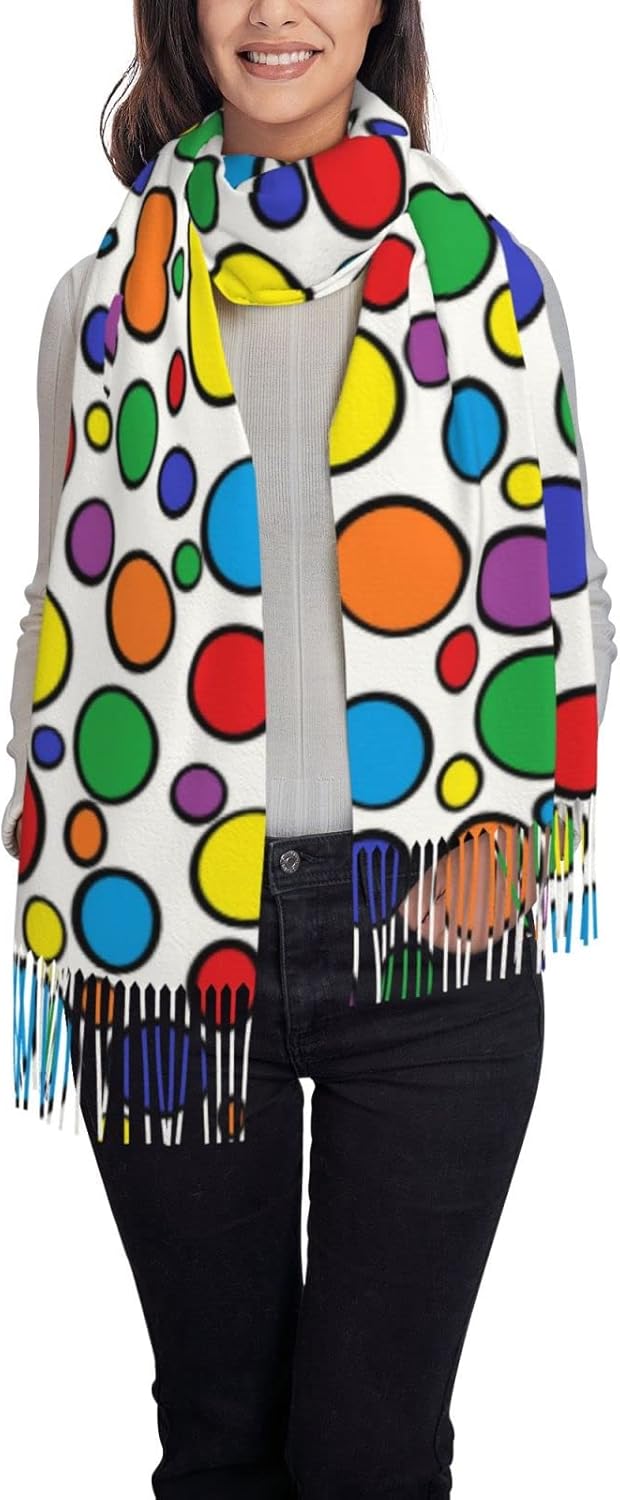 Colorful Circles Women's Scarf - Stole Wedding Shawl ulasan dan harga