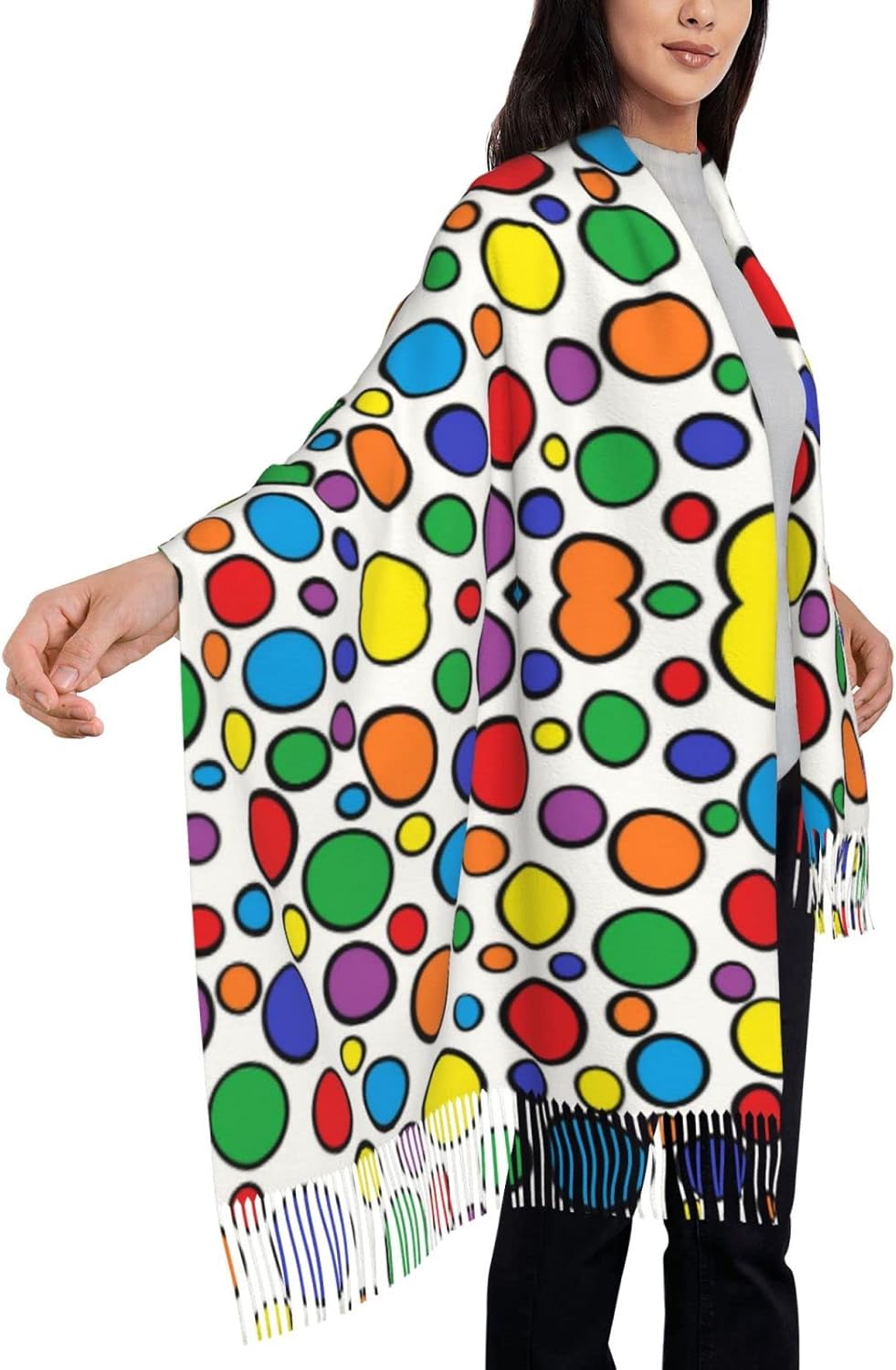 Colorful Circles Women's Scarf - Stole Wedding Shawl ulasan dan harga