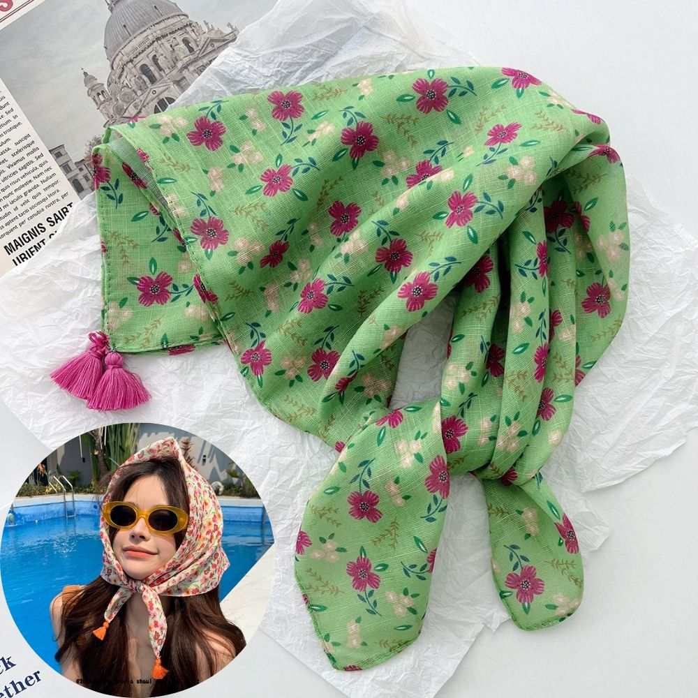Summer Scarf Colorful Flower P - Bandana Cotton ulasan dan harga