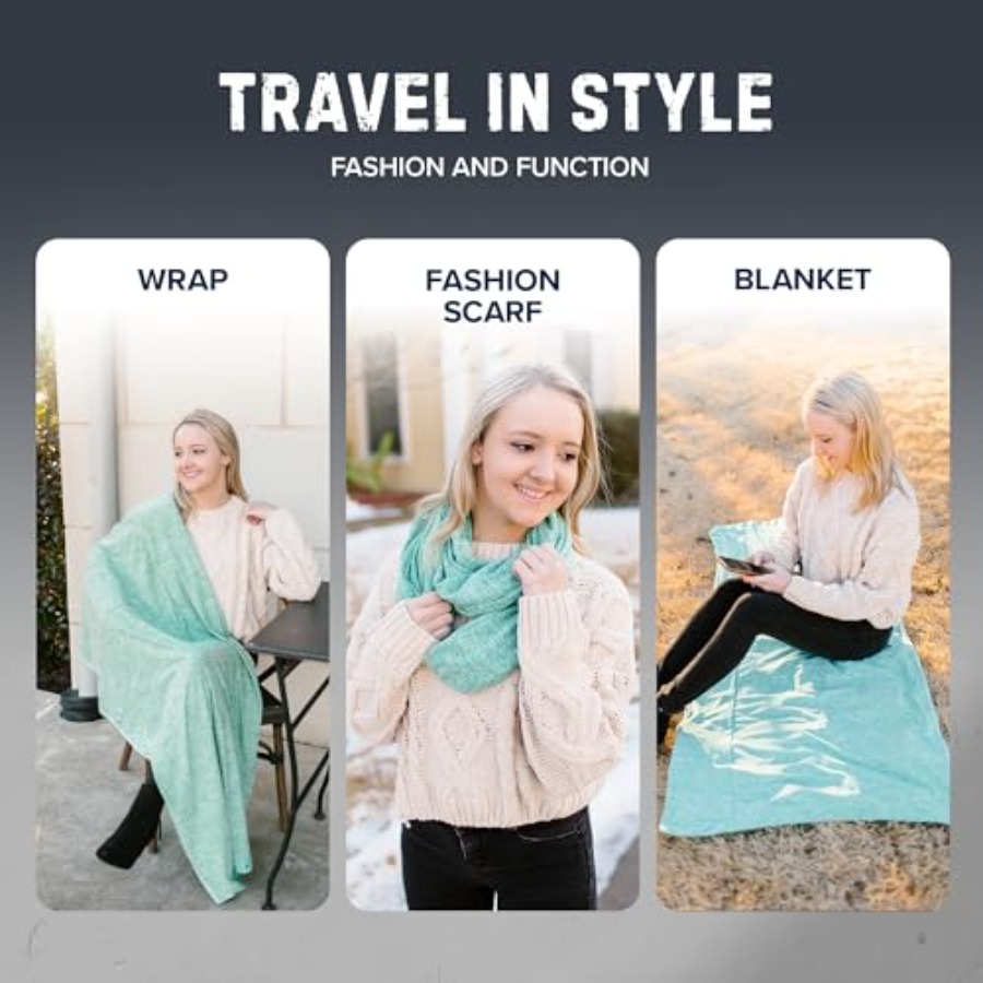 Infinity Travel Scarf Loop wit - Infinity Scarf Knit ulasan dan harga