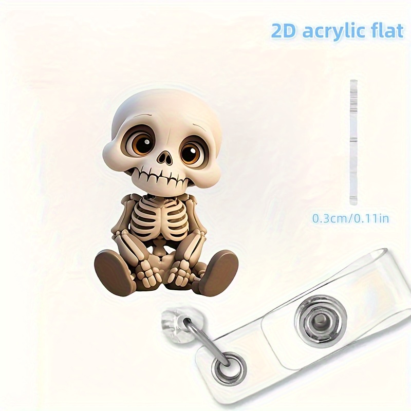 2D Flat, Acrylic Dazed Skull H - Lanyard Badge Holder ulasan dan harga