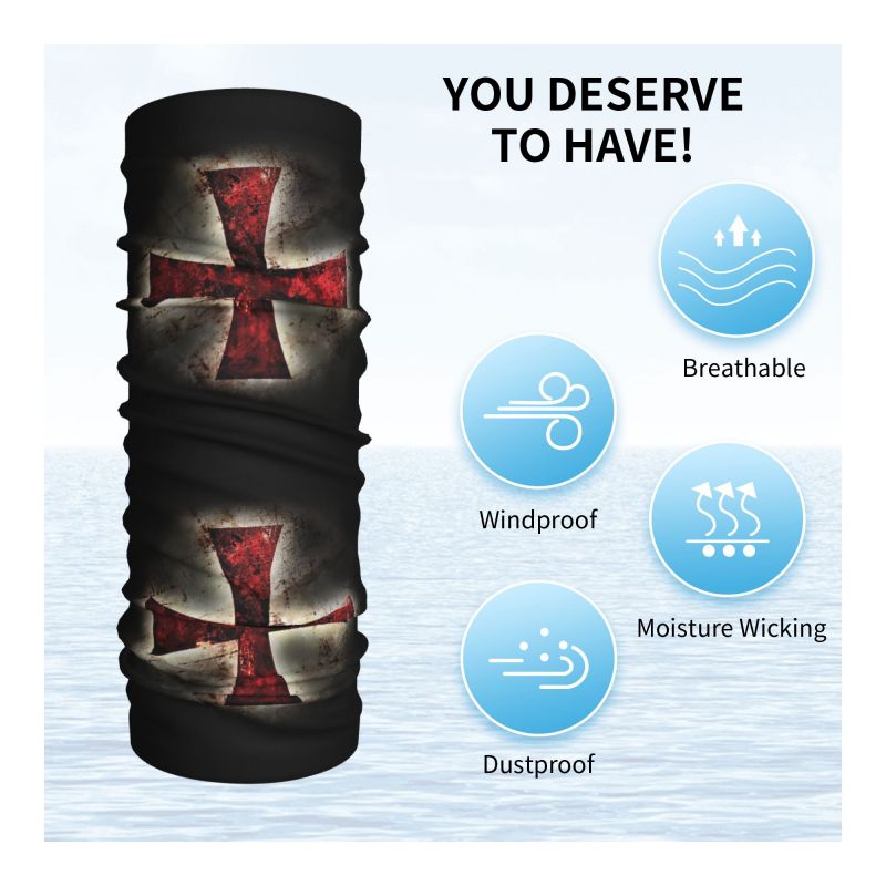 Custom Knights Templar Flag Ba - Neck Warmer Tube ulasan dan harga